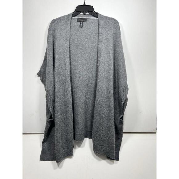 Halogen Women’s 100% Cashmere Open Cardigan Sweater Gray Short Sleeve One Size - Picture 2 of 8